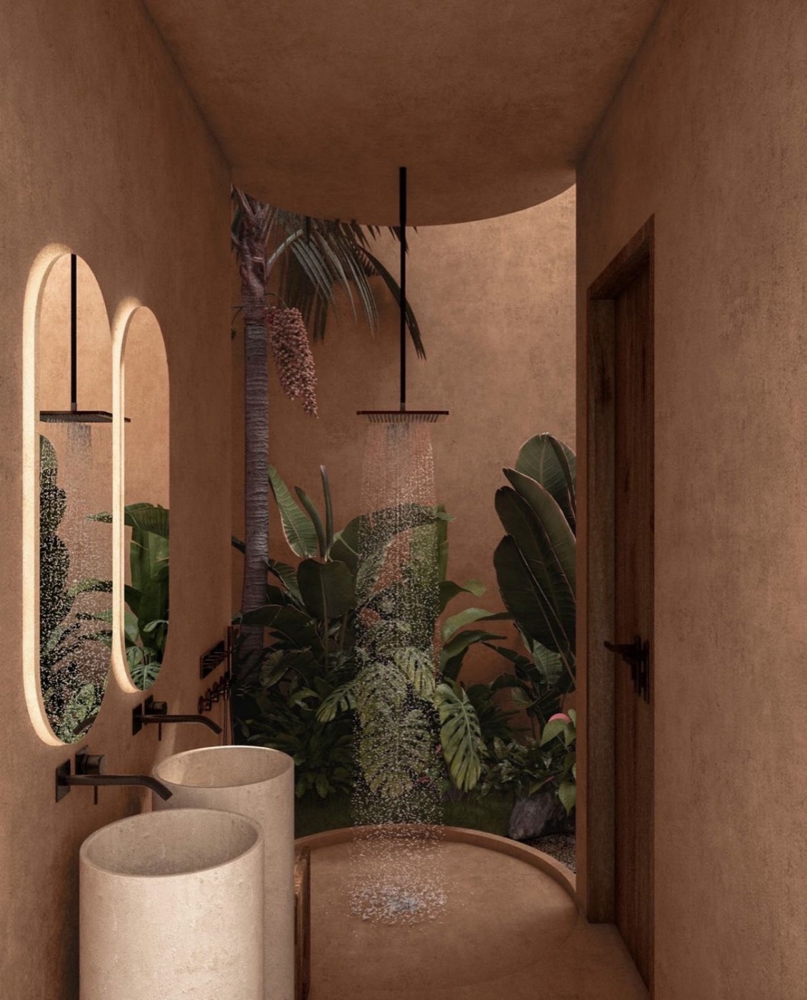 Outdoor rain shower