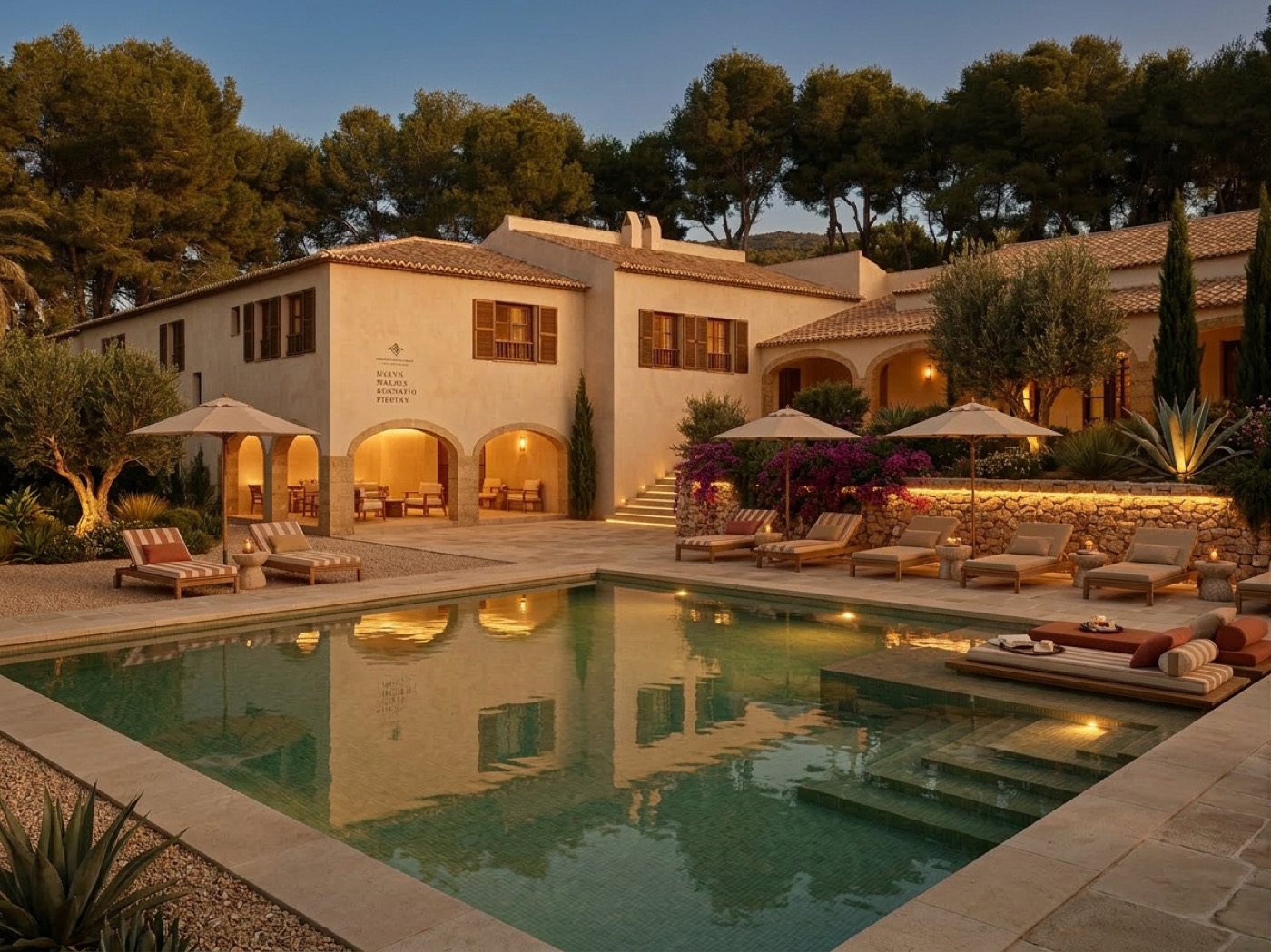 Villa at golden hour